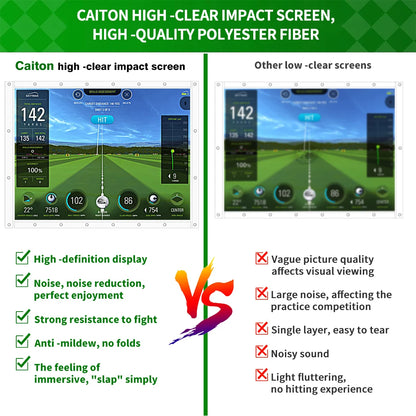 HD Golf Simulator Impact Screen – Double-Layer, Silent, Durable, 4 Sizes, Indoor & Outdoor, Training Projection Screen