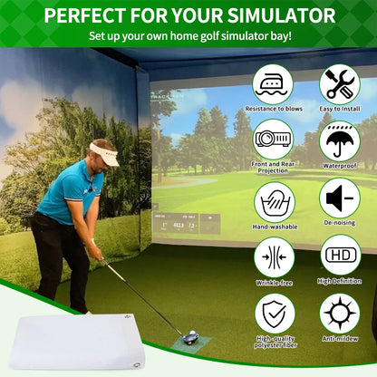 HD Golf Simulator Impact Screen – Double-Layer, Silent, Durable, 4 Sizes, Indoor & Outdoor, Training Projection Screen