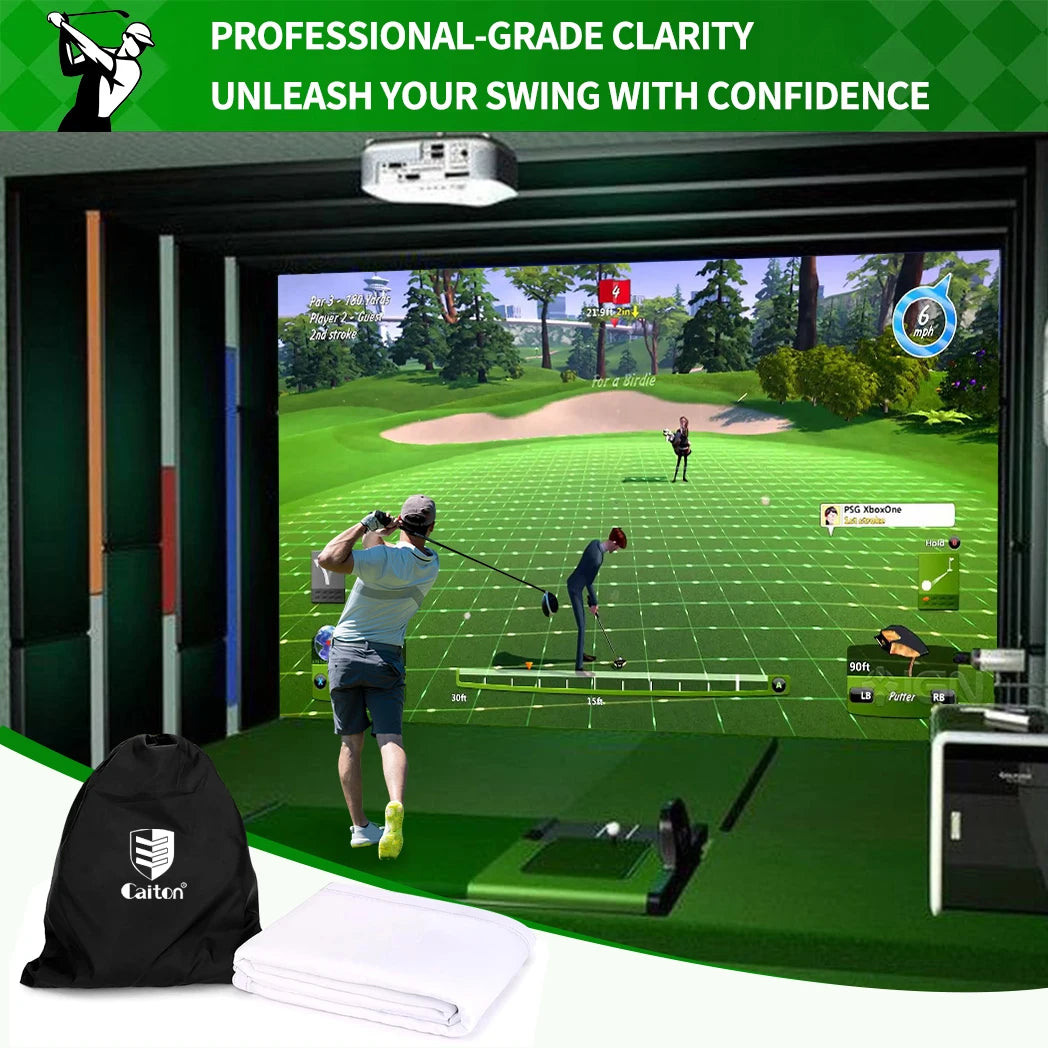 HD Golf Simulator Impact Screen – Double-Layer, Silent, Durable, 4 Sizes, Indoor & Outdoor, Training Projection Screen