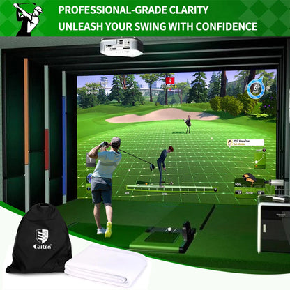 HD Golf Simulator Impact Screen – Double-Layer, Silent, Durable, 4 Sizes, Indoor & Outdoor, Training Projection Screen